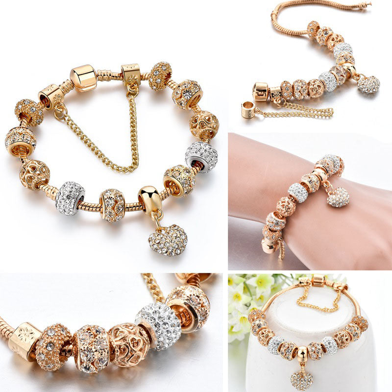 MariaKinz Moments Crystal Charm Sliver Bracelets