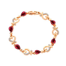 Load image into Gallery viewer, MariaKinz Red Ruby Crystal and Rhinestone Fashion Bracelet MariaKinz
