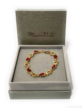 Load image into Gallery viewer, MariaKinz Red Ruby Crystal and Rhinestone Fashion Bracelet MariaKinz
