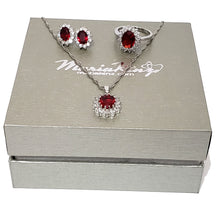 Load image into Gallery viewer, MariaKinz Royal CZ Diamond, Sapphire and Ruby Jewelry Set For Women MariaKinz