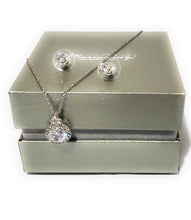 Load image into Gallery viewer, MariaKinz Signature CZ Diamond Necklace and Earring set MariaKinz
