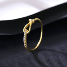 Load image into Gallery viewer, MariaKinz Stackable Anchor Knot Ring14K Gold Plated Stamped 925 Sterling Silver MariaKinz