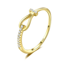 Load image into Gallery viewer, MariaKinz Stackable Anchor Knot Ring14K Gold Plated Stamped 925 Sterling Silver MariaKinz