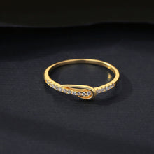 Load image into Gallery viewer, MariaKinz Stackable Love Knot Ring14K Gold Plated Stamped 925 Sterling Silver MariaKinz