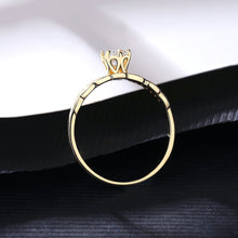 Load image into Gallery viewer, MariaKinz Stackable Solitaire Ring14K Gold Plated Stamped 925 Sterling Silver MariaKinz
