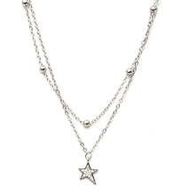 Load image into Gallery viewer, MariaKinz Sterling Silver Choker Star Layered Necklace MariaKinz