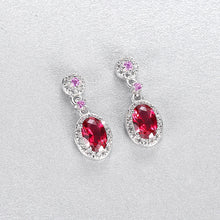 Load image into Gallery viewer, MariaKinz  Sterling Silver Ruby Drop Earrings for Women MariaKinz
