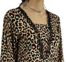 Load image into Gallery viewer, MariaKinz Stone Washed Linen Tunics Leopard Print for Women MariaKinz