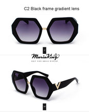 Load image into Gallery viewer, MariaKinz Sunglasses: Versa Black and Gray Gradient Lens Oversized Sunglasses MariaKinz
