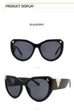 Load image into Gallery viewer, MariaKinz Sunglasses: Versa Cat Eye Oversized Sunglasses Black-Black MariaKinz
