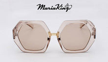 Load image into Gallery viewer, MariaKinz Sunglasses: Versa Hexagonal Oversized Transparent Frame Brown Lens MariaKinz
