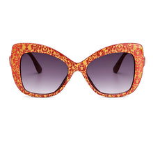 Load image into Gallery viewer, MariaKinz Sunglasses: Versa Jewel Red Royal Frame Gray Gradient Lens, Oversized Cat Eye MariaKinz
