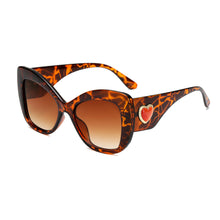 Load image into Gallery viewer, MariaKinz Sunglasses: Versa Jewel Volcanic Frame Brown Gradient Lens, Oversized Cat Eye MariaKinz