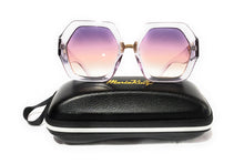 Load image into Gallery viewer, MariaKinz Sunglasses: Versa Purple Transparent Frame Brown Purple Gradient Lens MariaKinz
