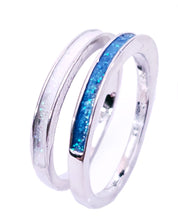 Load image into Gallery viewer, MariaKinz Two Women&#39;s Created Opal Silver Plated Opal Rings MariaKinz