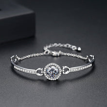 Load image into Gallery viewer, MariaKinz White Gold Plated Solitaire Crystal and Rhinestone Fashion Bracelet MariaKinz