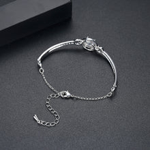 Load image into Gallery viewer, MariaKinz White Gold Plated Solitaire Crystal and Rhinestone Fashion Bracelet MariaKinz