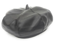 Load image into Gallery viewer, MariaKinz Women Faux Leather Fine Quality Black Beret Hat MariaKinz
