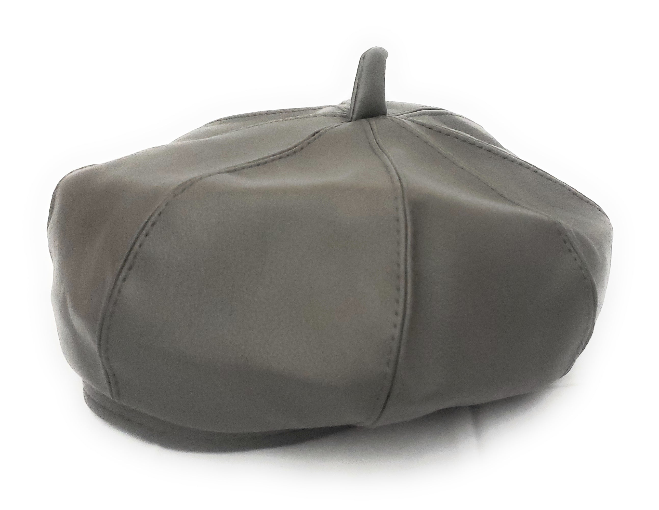 MariaKinz Women Faux Leather Fine Quality Gray Beret Hat