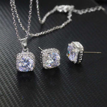 Load image into Gallery viewer, Princes Cut Square Crystal CZ Solitaire Jewelry Set MariaKinz
