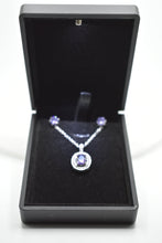 Load image into Gallery viewer, Silver Plated Purple Stone Crystal Necklace Set MariaKinz